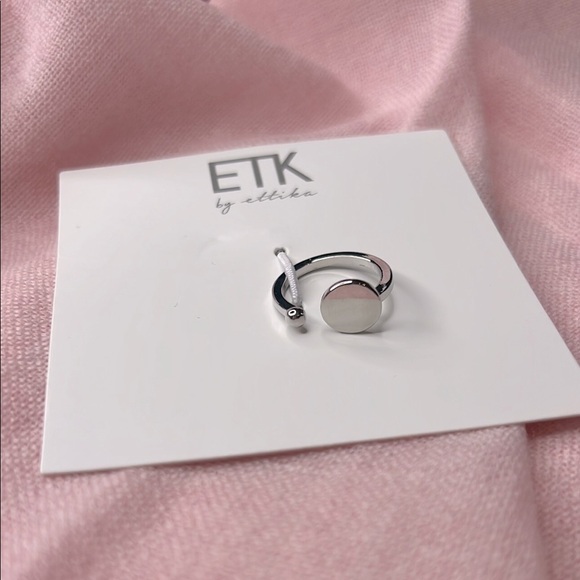 Ettika open back ball point ring silver toned - Picture 1 of 7